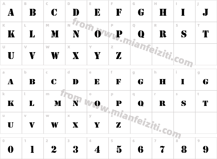ShablonCTT字体映射图