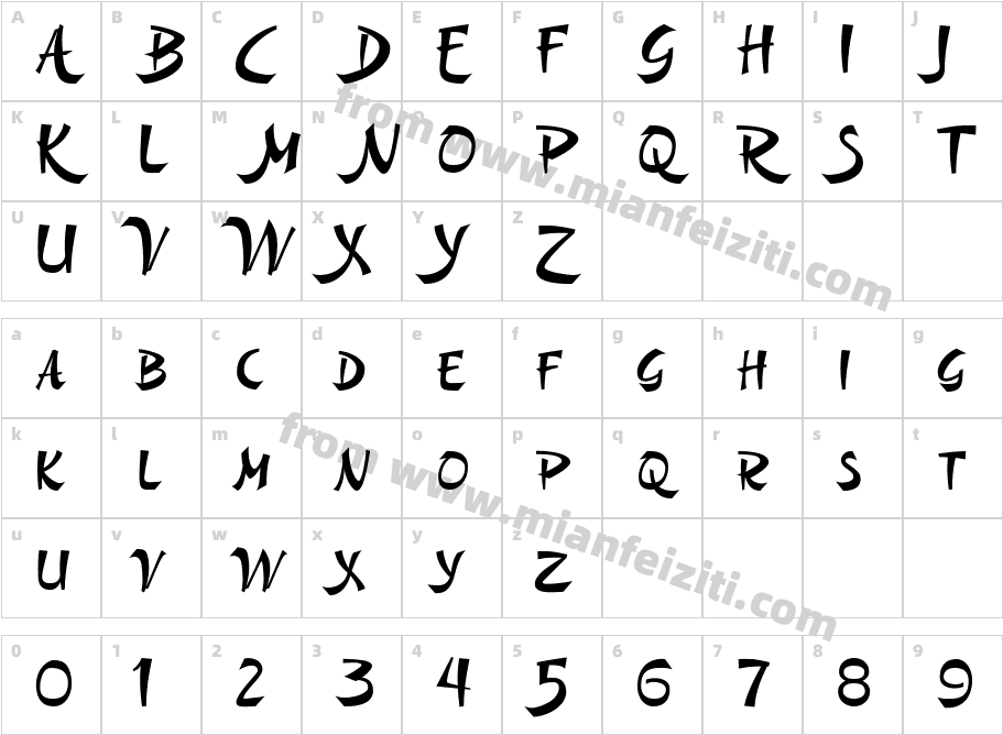 Sunwind Small Caps PDF字体映射图