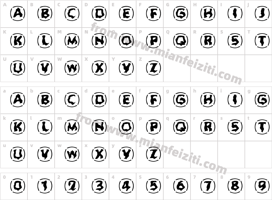 Zone23_ Dreamtime 923字体映射图