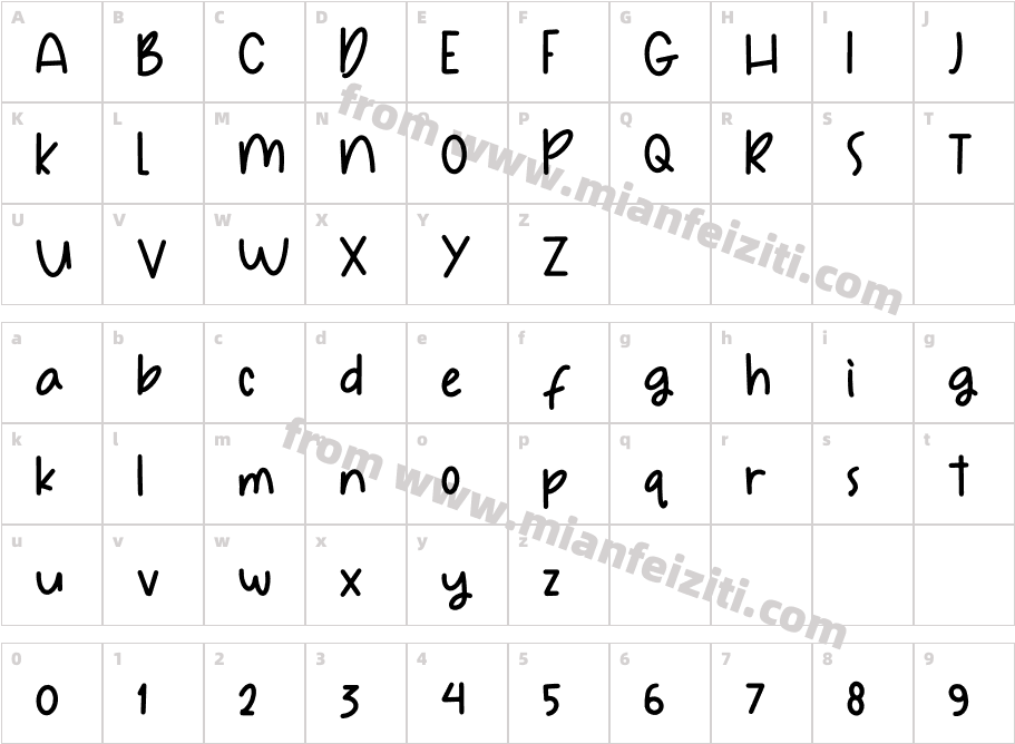 Summer In Jupiter字体映射图