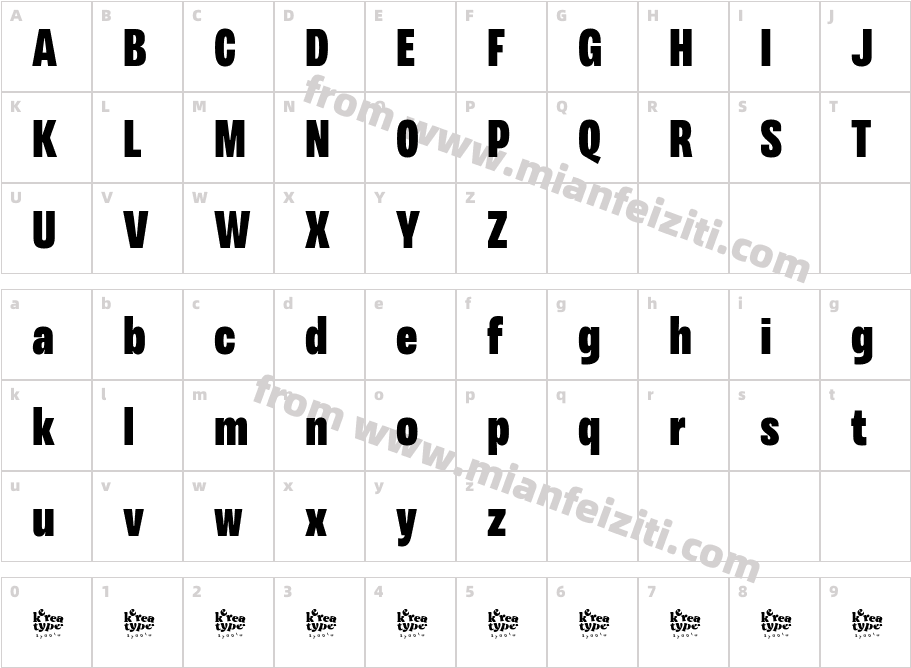 Variera Demo Black字体映射图