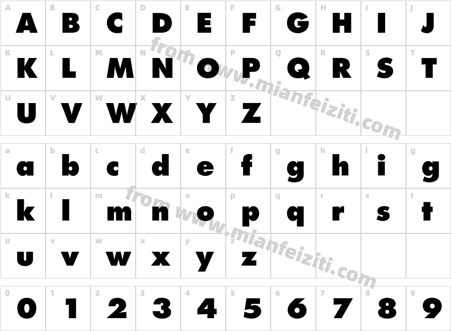 AG Fatum Extra BoldC字体映射图