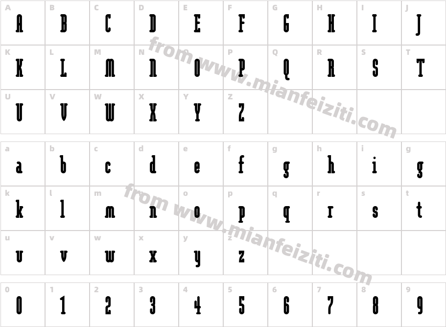 Modula Round Serif Ultra Regular字体映射图