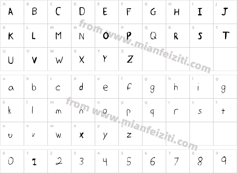 Hawranke字体映射图