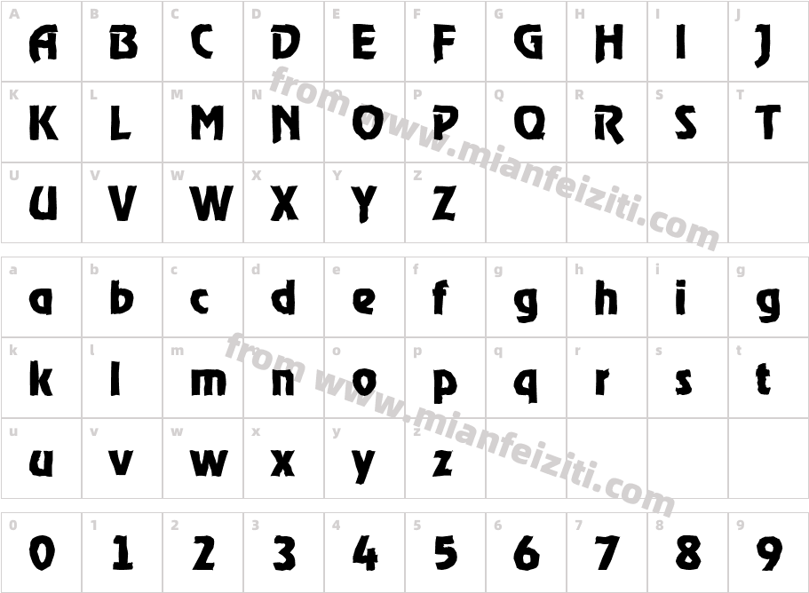 On Stage Antique Xbold Regular字体映射图