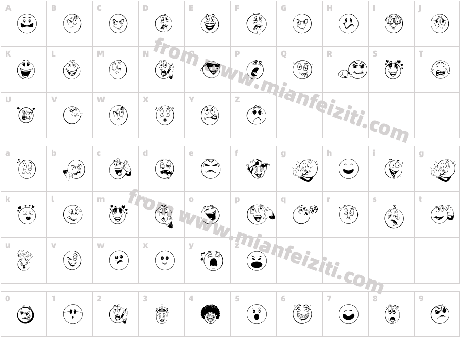 Smile 2 Me Regular字体映射图