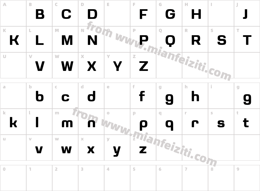 Luktao DEMO Semibold字体映射图