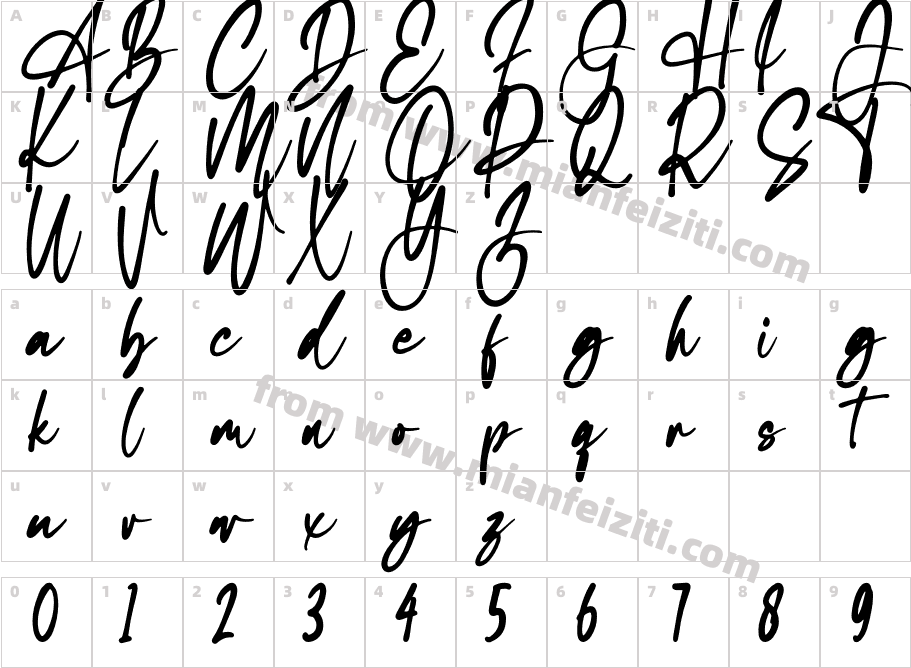 First Line字体映射图