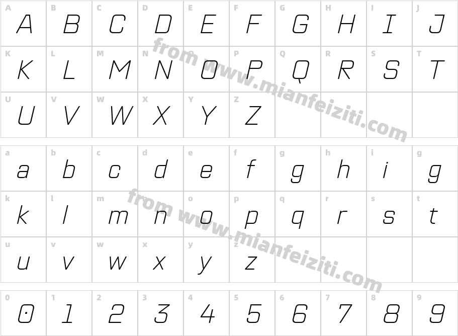 TT Lakes Neue Trial Extra Light Italic字体映射图
