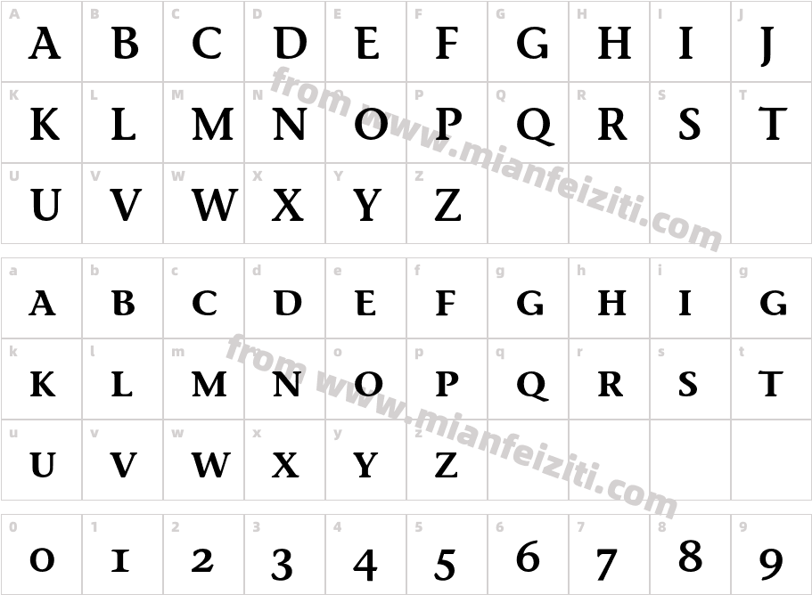 Stone InforSCEF Semibold字体映射图