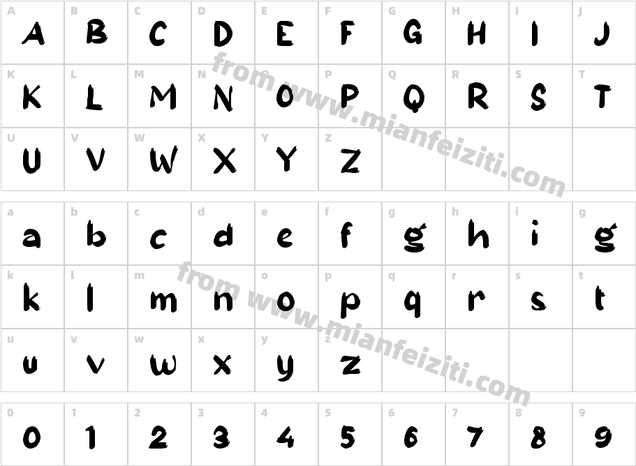 Blue Vanilla字体映射图