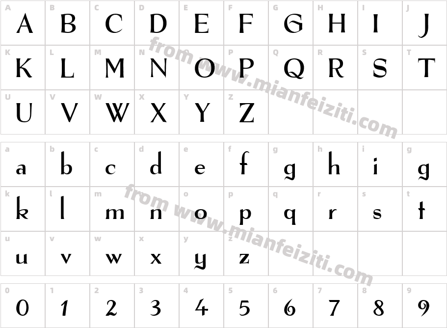 The Real Font字体映射图