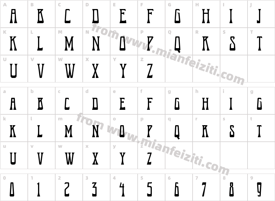 SAGITARION字体映射图
