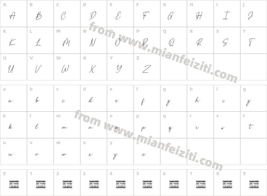 The Bigmaker personal字体映射图