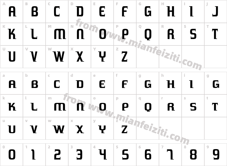 77 London字体映射图