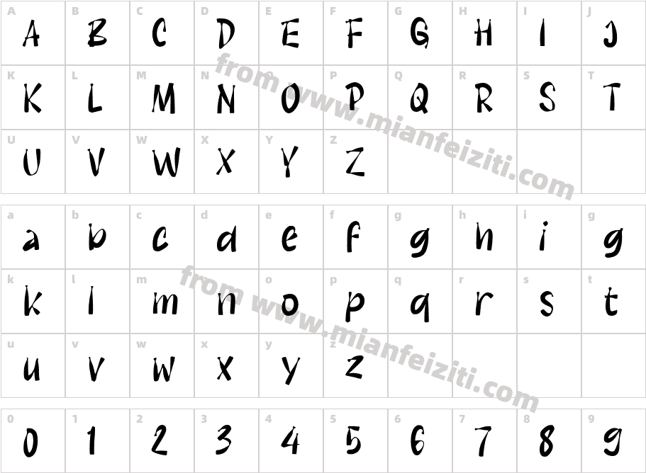 K Kecoa字体映射图