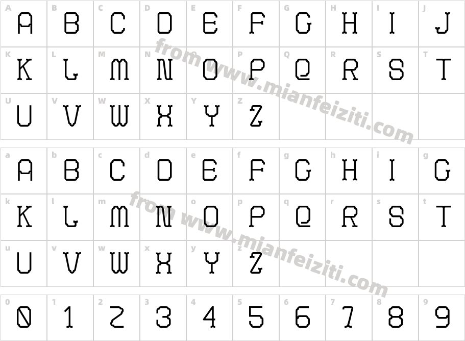 BONG GIO DISPLAY TYPEFACE字体映射图