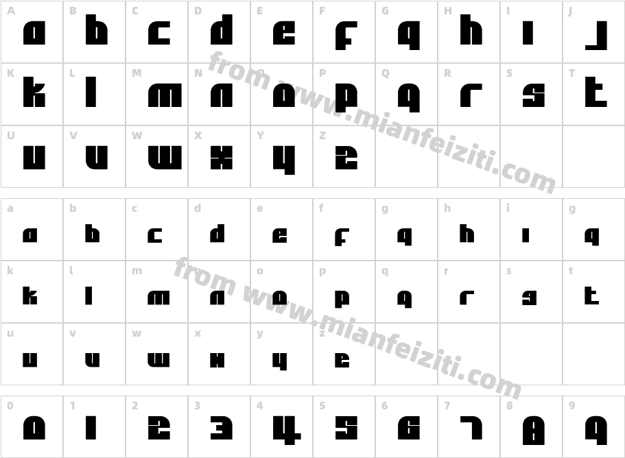 Alpha Flight Solid Small Caps字体映射图