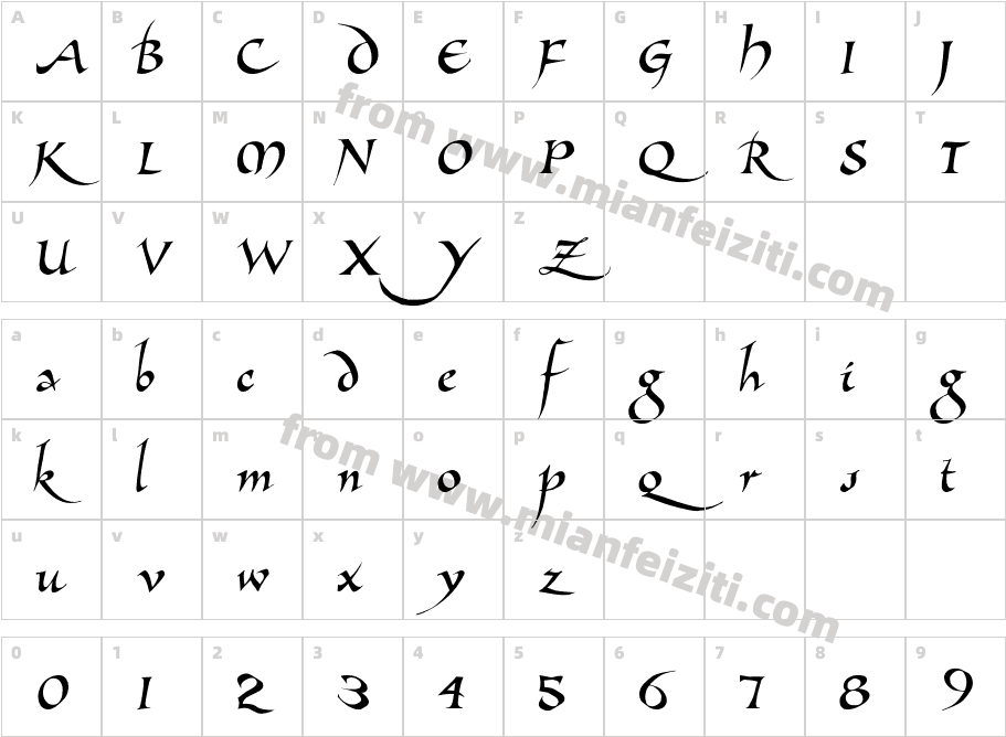 Allembert字体映射图