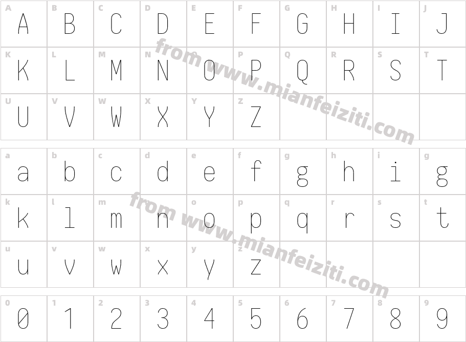 TypoPRO Iosevka Term Thin字体映射图
