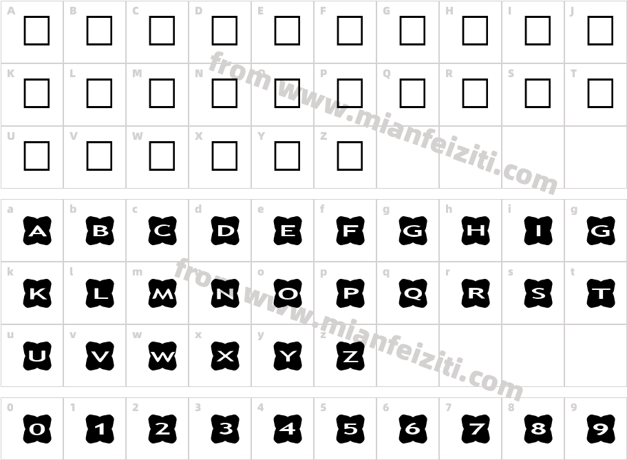 Alpha Shapes crosses 3字体映射图