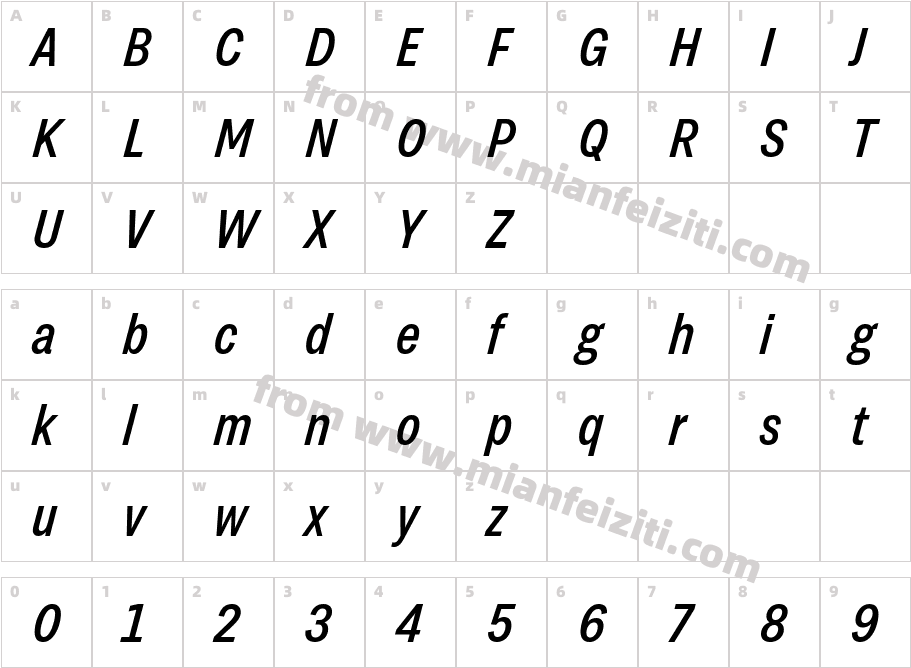 Grtsk Zetta Medium Italic字体映射图