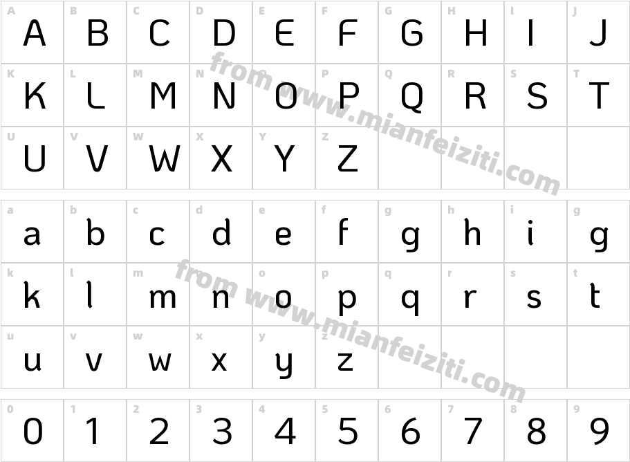 Ko Ho Medium字体映射图