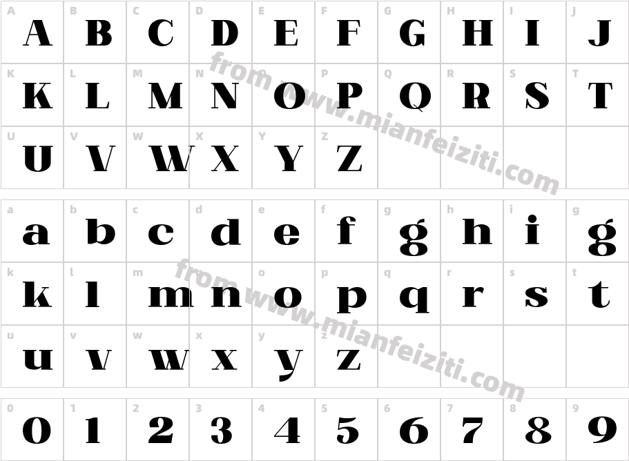 Matterdi Black字体映射图