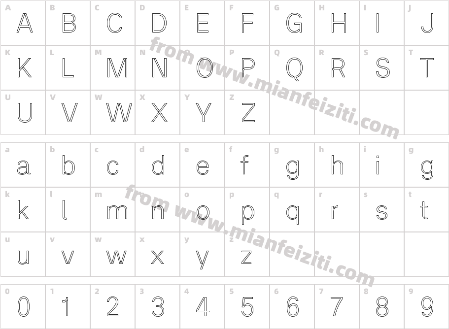 OC Mikola Outline Demo Light 100字体映射图