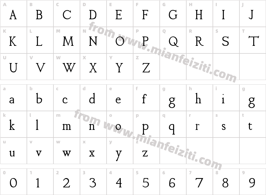 CappuccinoSerif0563字体映射图