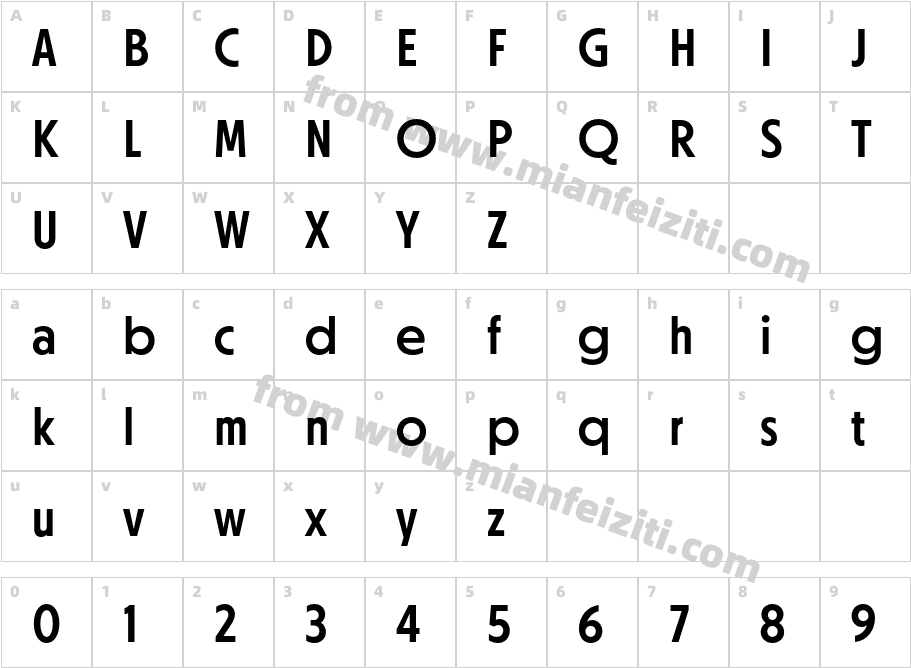 Otterco Display Medium字体映射图