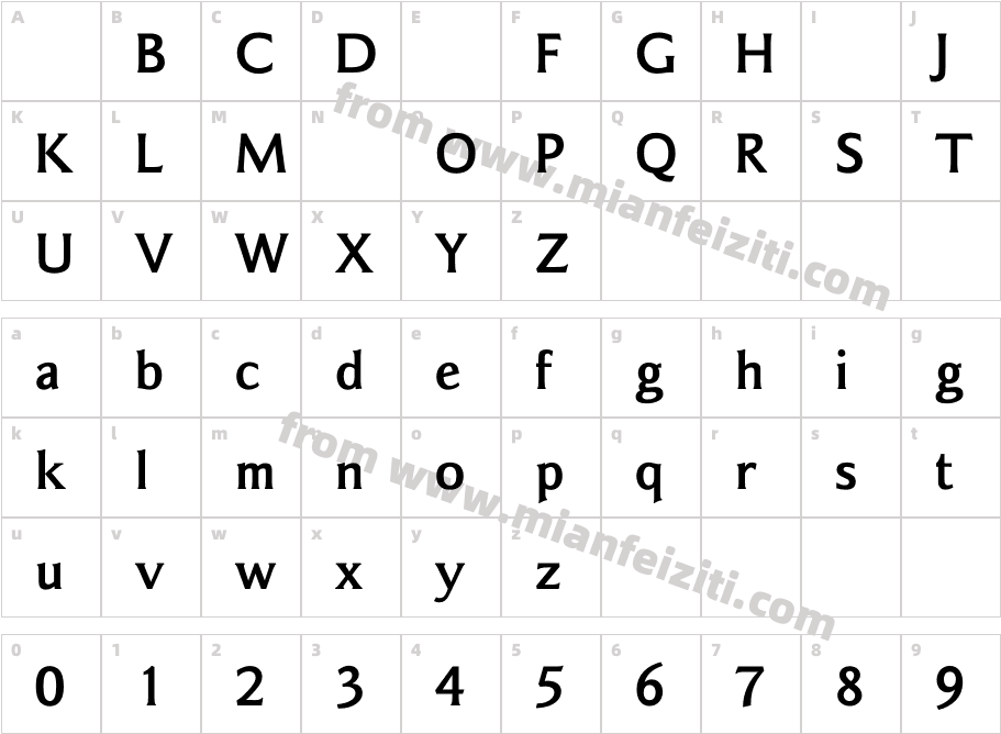 Chase Bd Normal字体映射图
