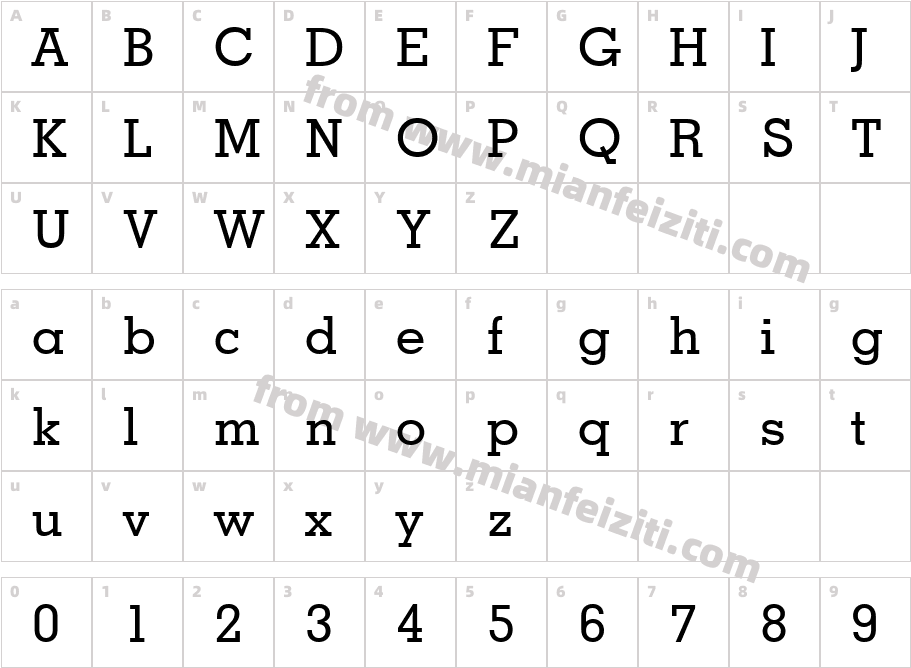 Geometric Slabserif 703 Medium BT字体映射图