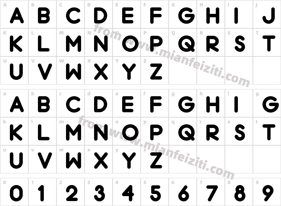 Chrome Black Normal字体映射图