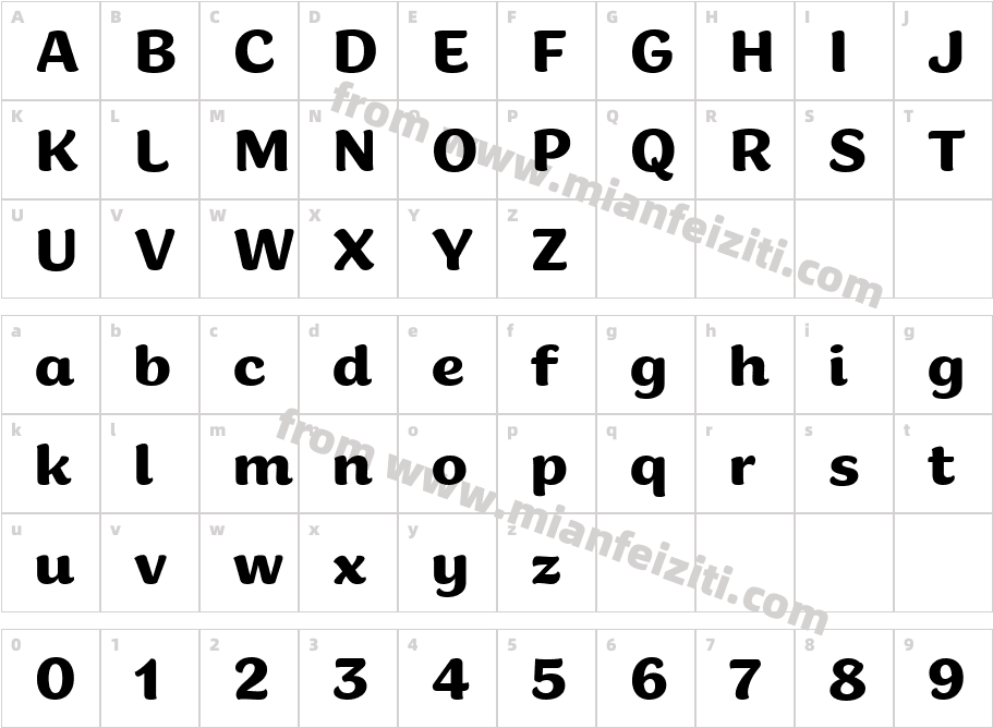 Chella Bold字体映射图