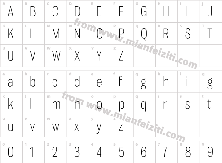 Gnuolane Xl Regular字体映射图