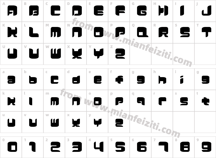 Comicker字体映射图