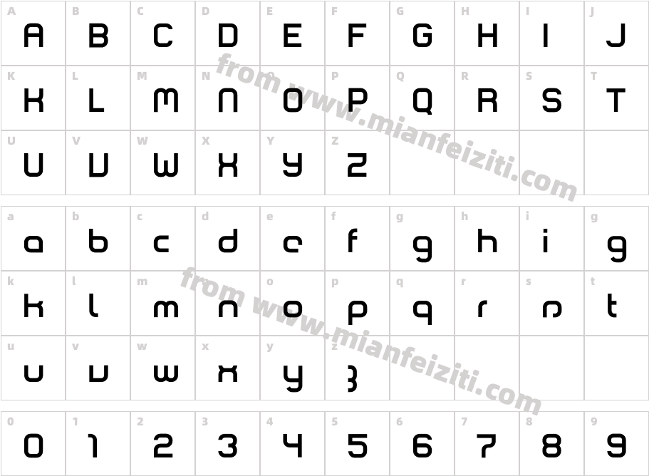 Comsat Unit字体映射图