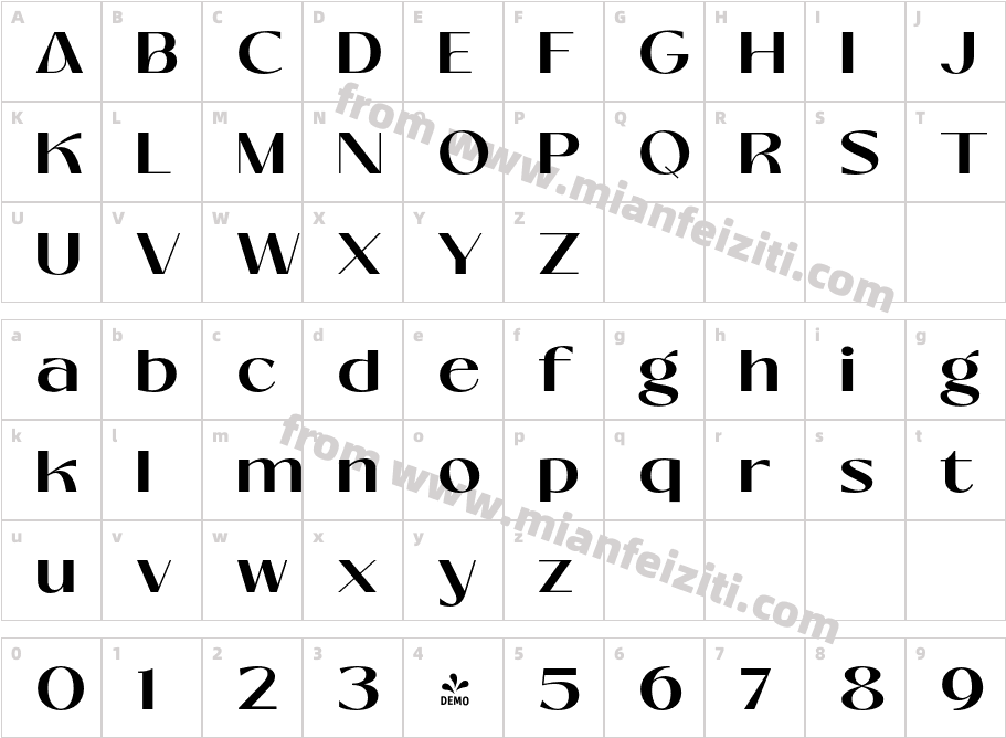 FSP DEMO Mango Style Semi Bold Regular字体映射图