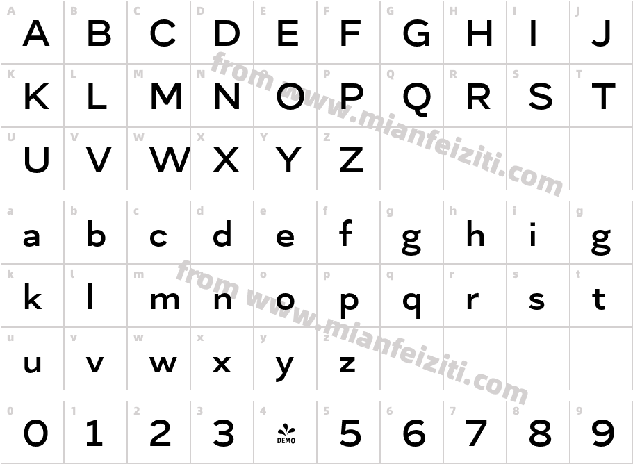 FSP DEMO Skie Wide Semi Bold Regular字体映射图