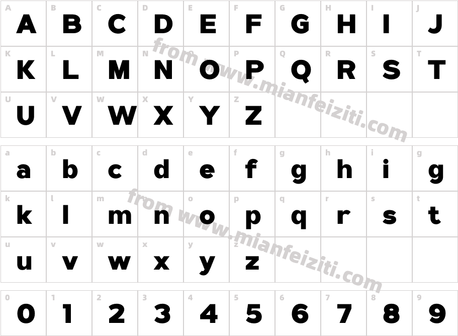 Merich Regular字体映射图