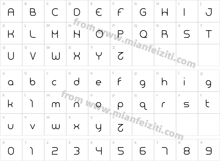 Oddball Medium字体映射图