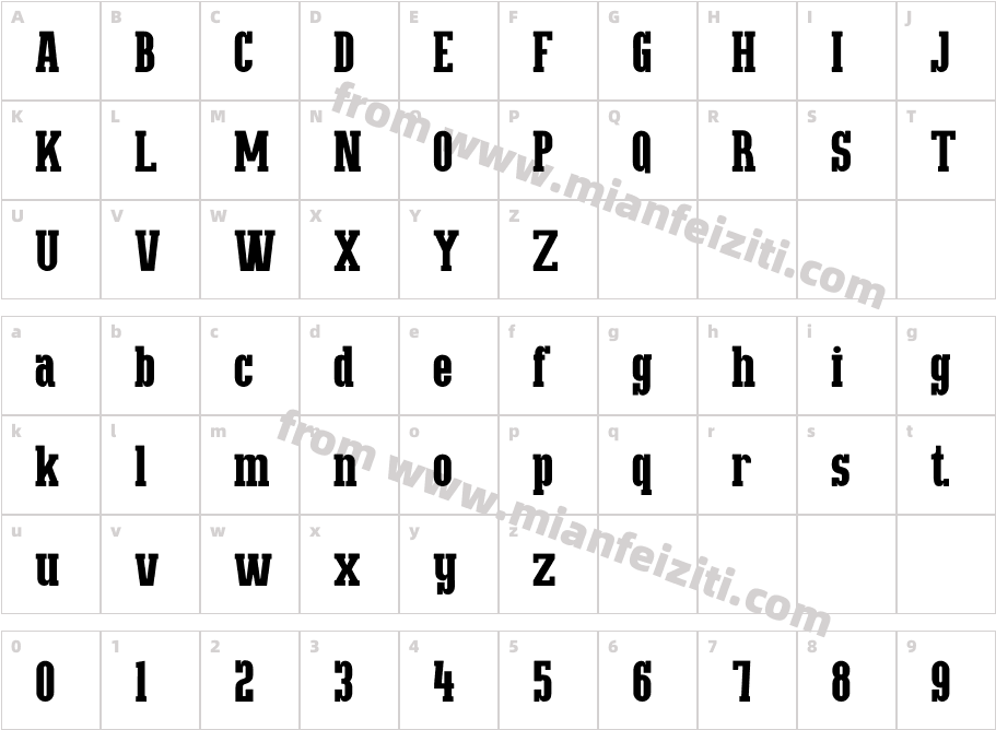 SLABORE Regular字体映射图