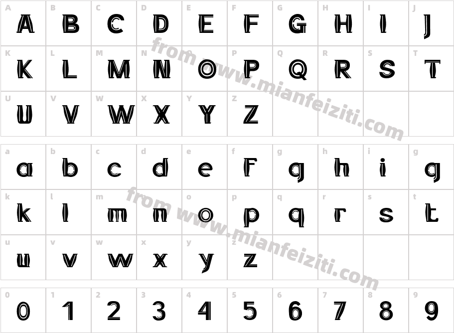HANIM Regular字体映射图