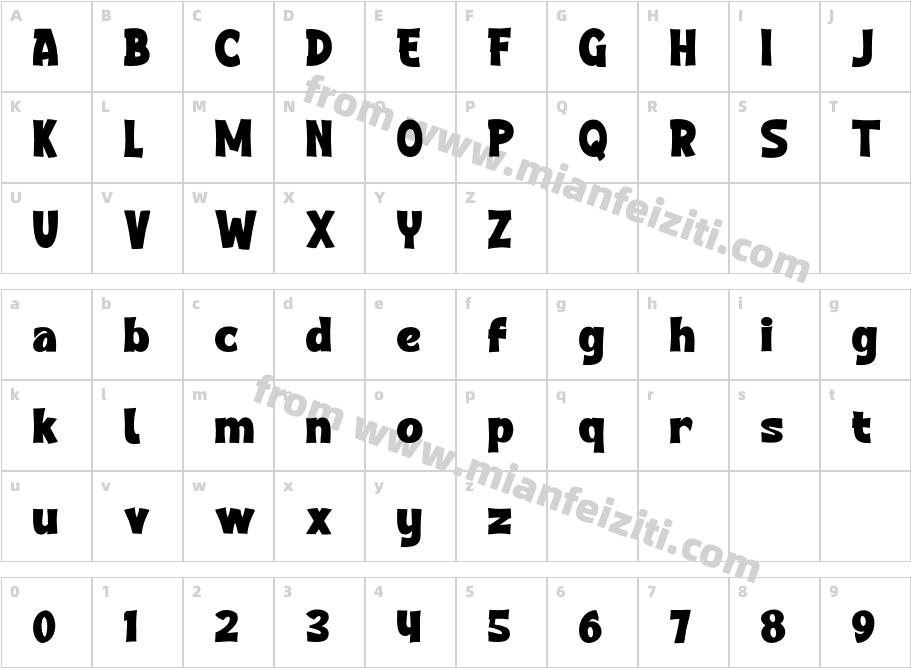 Heavy字体映射图