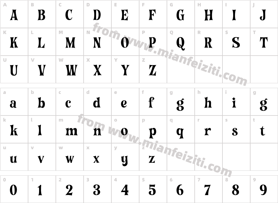Histories Regular字体映射图