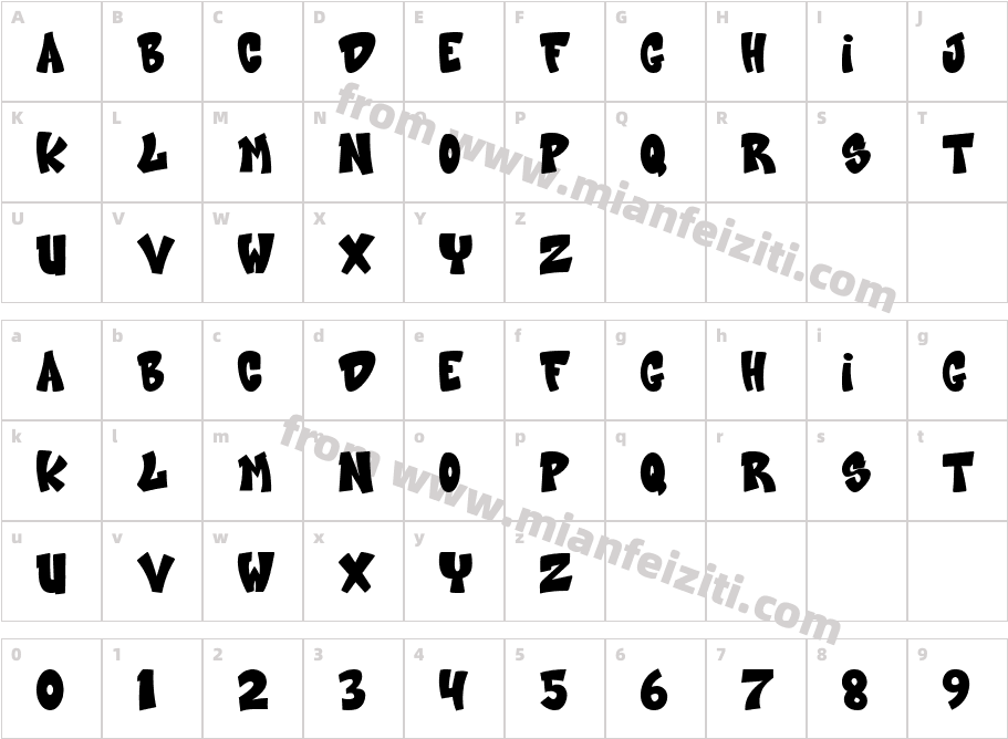 Rekuzha字体映射图