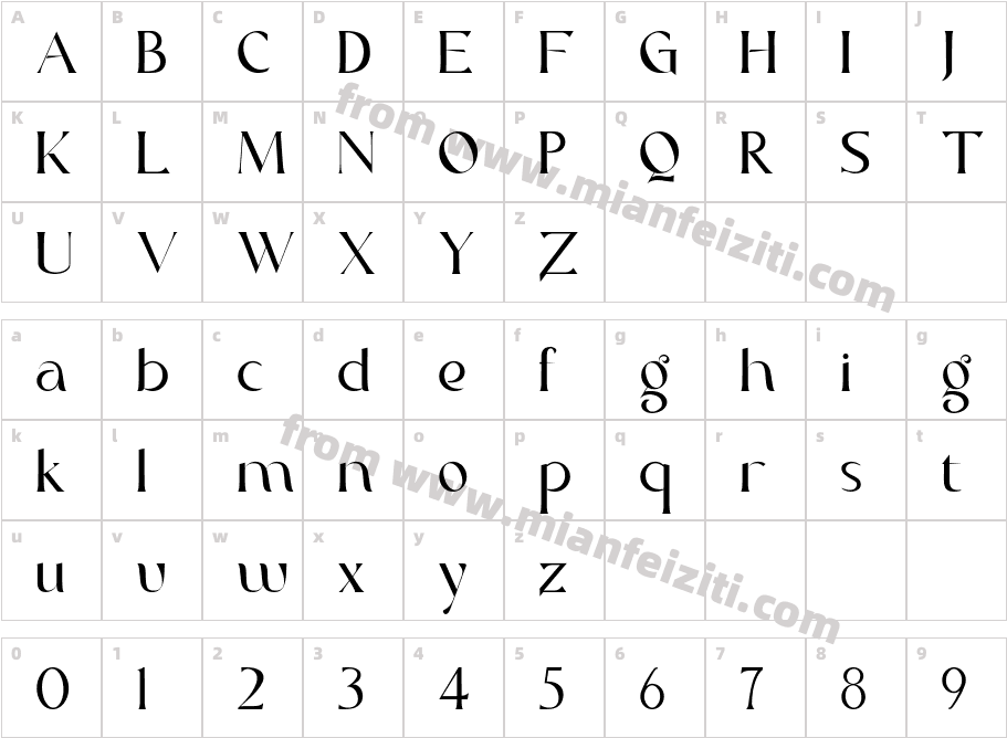 Royal Glamour字体映射图