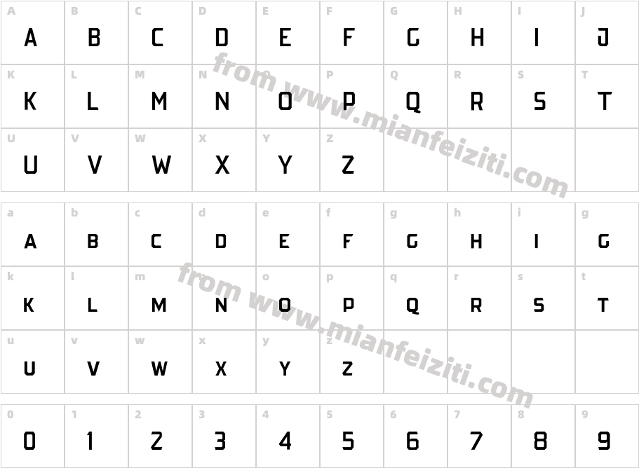 The Pretender Light Sans字体映射图