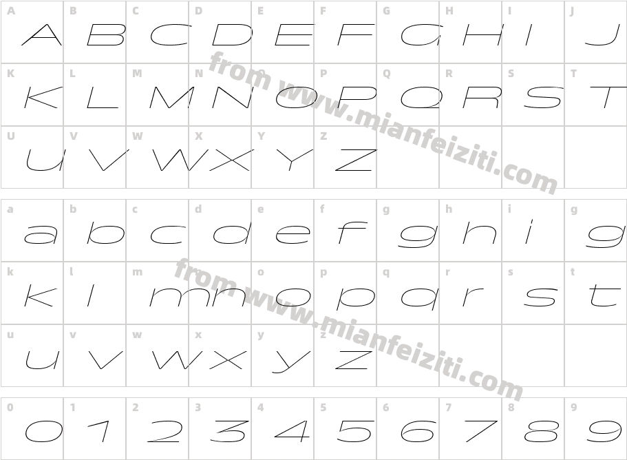 Trois Mille TRIAL Thin Itl 35字体映射图